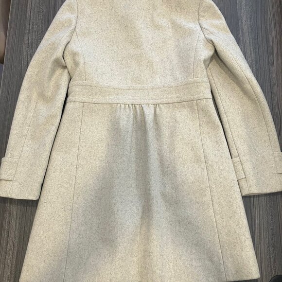 J. Crew Lady Day Wool Blend Coat Women's Size 6 Button Front Light Beige Preppy - Picture 2 of 6